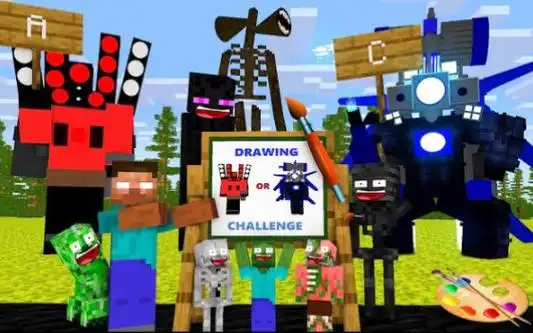 动画丨马桶人厕所泰坦监控人和泰坦音响人绘画挑战赛丨我的世界动画