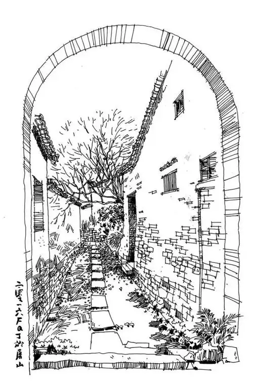 手绘分享古徽州画里的世外桃源简直美爆