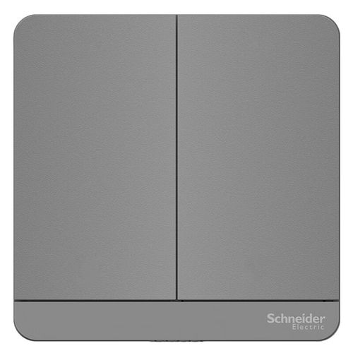 施耐德电气 开关插座 开关面板 双开双控开关16a 绎尚系列 荧光灰色 e