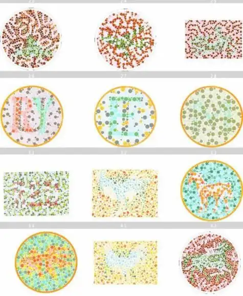 谁有驾校体检色盲测试图给我发几张今天去体检数字还有图案近视还是