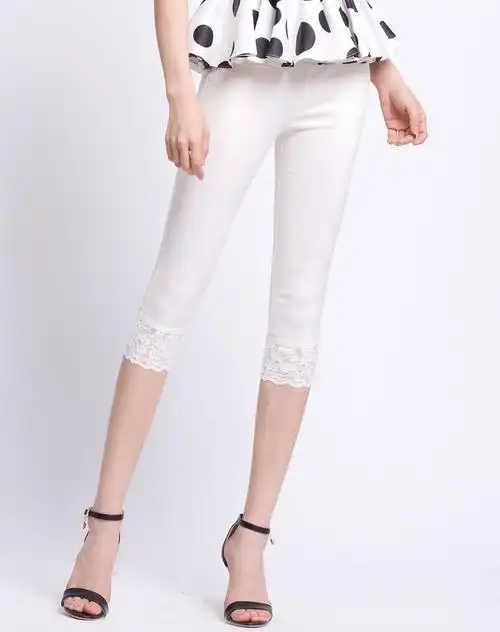 索菲丝尔裤子专场女款白色蕾丝脚口百搭修身打底裤xd5215219_唯品会