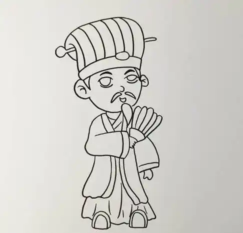 简笔画诸葛亮加颜色