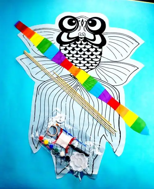 定做厂家diy风筝材料包手工制作竹子绘画教学空白色半成品儿童
