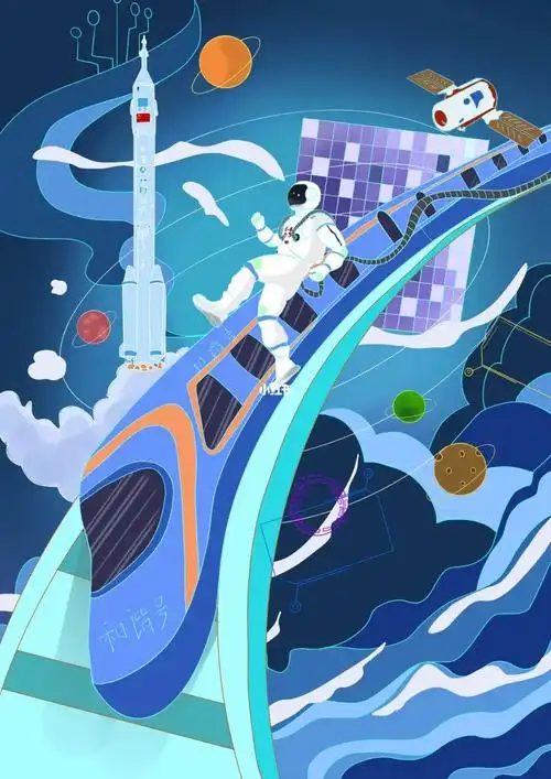 日报风新国风插画|敬畏科技工作者