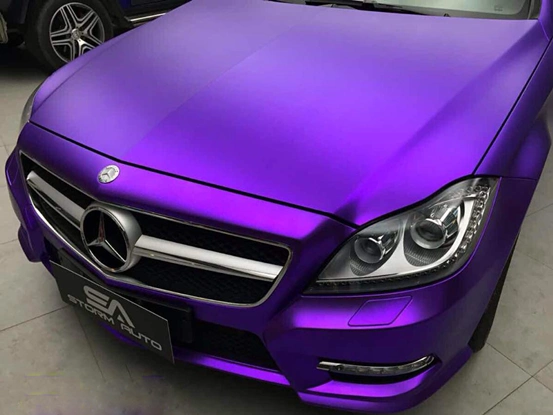 奔驰cls300电镀冰紫车身改色