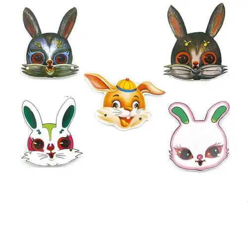 园表演纸头饰卡通动物角色扮演儿童游戏演出故事组合道具兔子优惠券