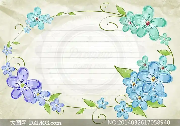 手绘椭圆形的装饰边框psd分层素材