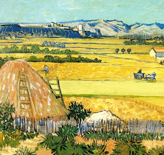 橙舍梵高经典名作抽象风景油画丰收雅韵铜金装裱66x76cm油画布宫殿之