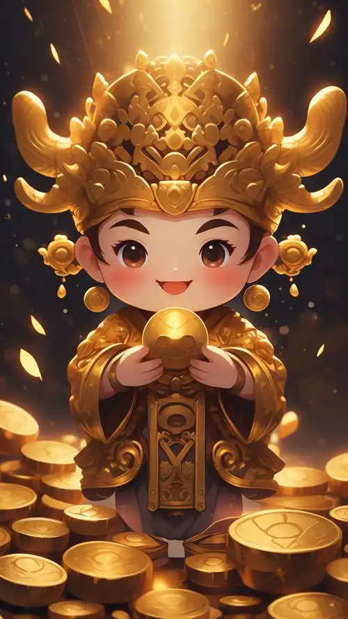 快来换上这款财神到招财进宝壁纸吧!