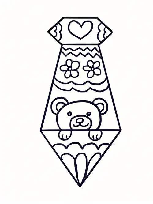 父亲节领带手工涂色