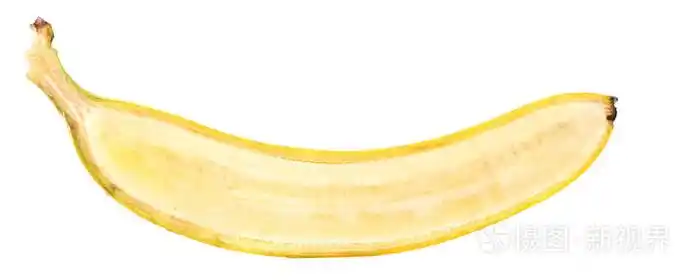 一半成熟香蕉上白色孤立