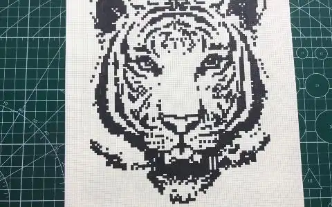 虎像素画临摹347