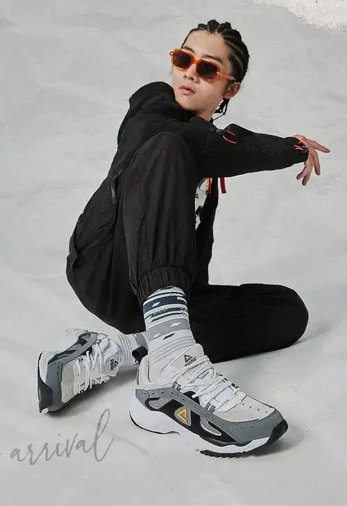 吴磊同款匹克运动鞋男2022春季新款复古百搭休闲鞋女革网拼接