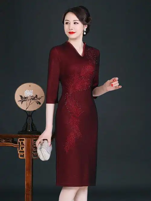 婚礼妈妈礼服高贵丈母娘高端年轻喜婆婆婚宴装旗袍2021年新款高档