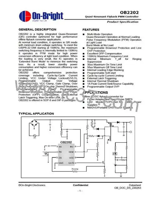 ob2202参数datasheetpdf下载
