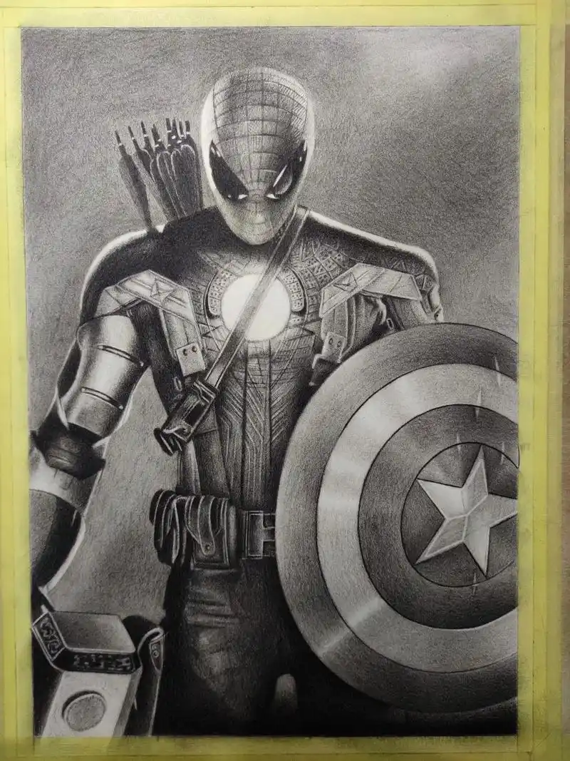 蜘蛛侠彼得帕克手绘过程图