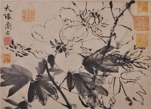 027 徐渭 花卉 纸本镜心