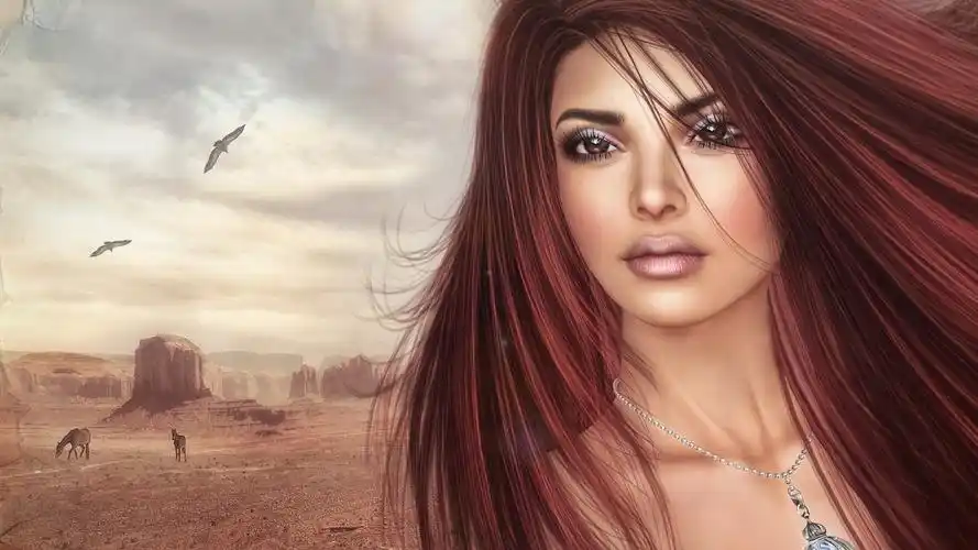 > 高清3d彩绘美女图片1080p电脑桌面壁纸(1920x1080)