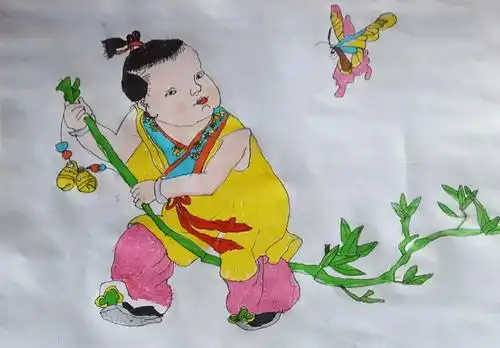 少儿书画作品-年画娃娃/儿童书画作品年画娃娃欣赏_中国少儿美术网