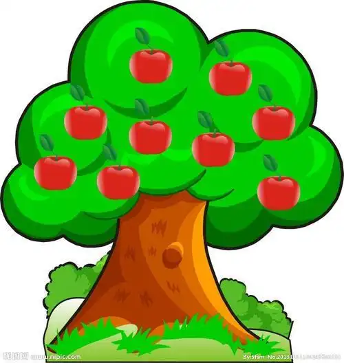 卡通苹果树简笔画可爱