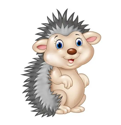 卡通风格一只可爱小刺猬