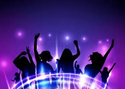 紫色星光光效舞蹈剪影背景黄色背景光效舞蹈剪影背景跳舞的演员光效