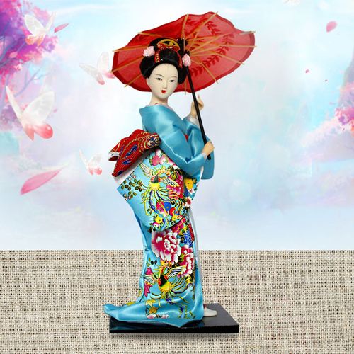 日本和服艺妓日式和风摆件9寸人偶娃娃家居装饰摆设摆件