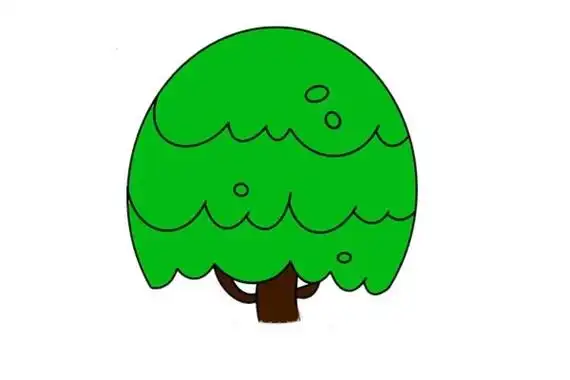 卡通,大树,植物,简单画法,步骤图解,简笔画图片