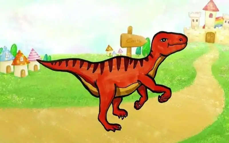 有趣的恐龙简笔画,画一只迅猛龙!