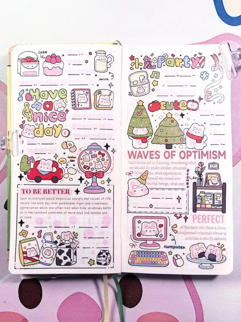 奶油兔涂鸦兔兔weeks手帐排版 #手帐er手帐日常 #图文