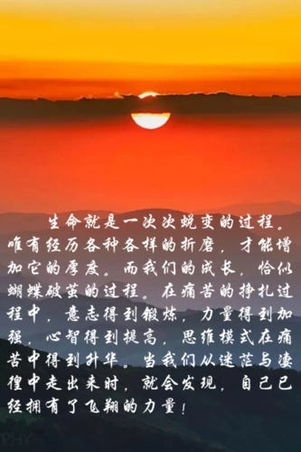 生命就是一次次蜕变的过程.