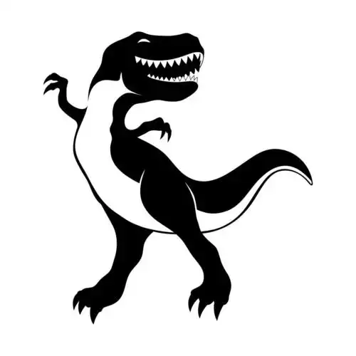 创意矢量可爱的霸王龙剪影插图设计