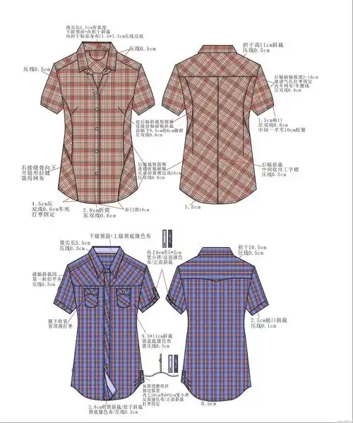 女装衬衫作品-女装衬衫款式图