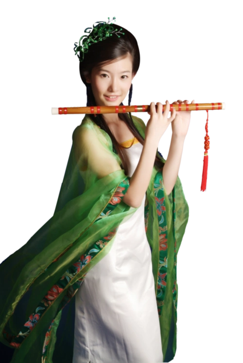 求江南女子吹笛图片