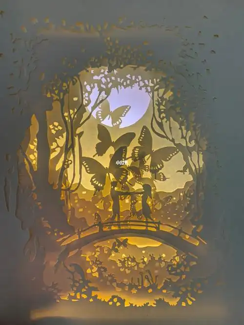 纸雕画蝴蝶03附线稿