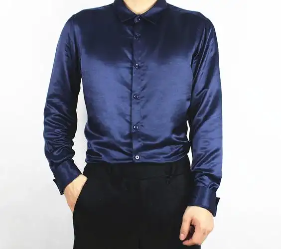 秋季衬衣长袖真丝绸缎丝光打底桑蚕丝