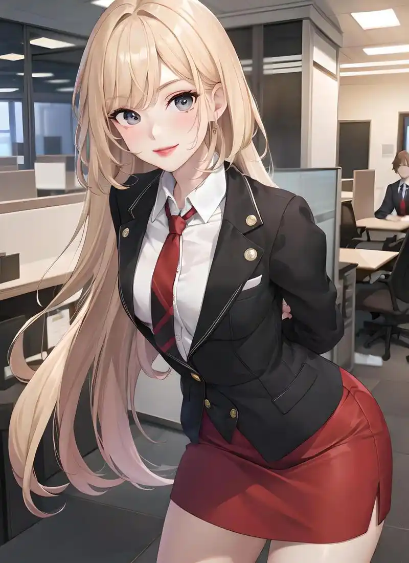 动漫壁纸:职场御姐系列 黑西装金发小姐姐,美丽成熟又不失可爱[开心]