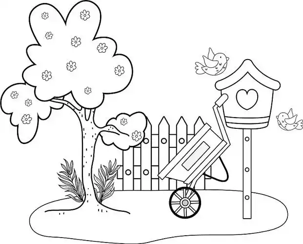 可爱的小鸟在鸟窝里飞来飞去图片