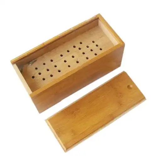 艾怡佳 足部温灸盒 足疗盒 竹制温炙器 艾脚盒 艾炙盒 脚底温炙盒