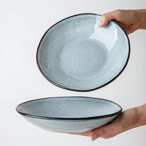 悠瓷(youcci)9英寸不规则荷叶菜盘好看的盘子家用深盘复古欧式陶瓷