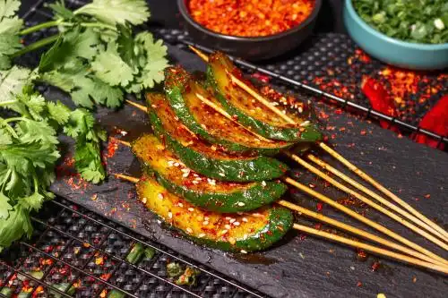 黄瓜片烤串 烧烤 烤串