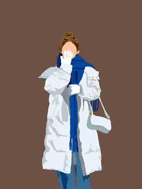 白色羽绒服是冬天的标配|插画|商业插画|六芒星y - 原创作品 - 站酷