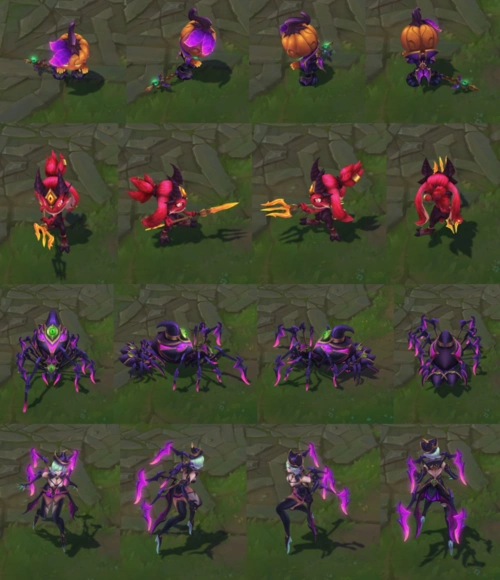 皮肤,分别是小鱼人,阿木木以及蜘蛛女皇2,万圣节系列整体来看还是质量