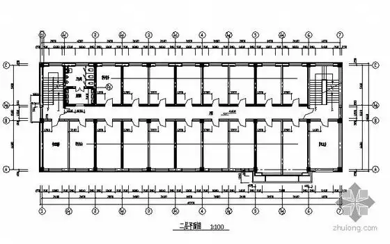 某二层学生宿舍建筑方案图
