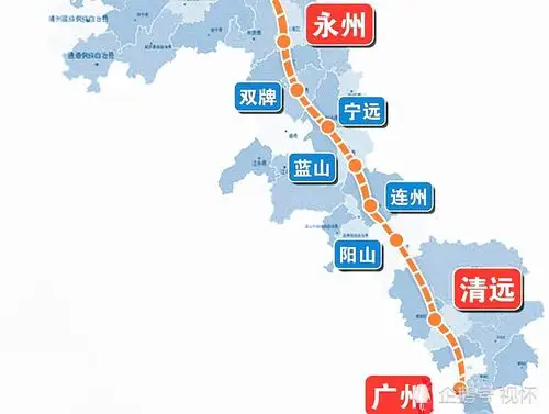 拟规划的路线为永州-零陵-宁远-蓝山-连州-阳山-英德-清