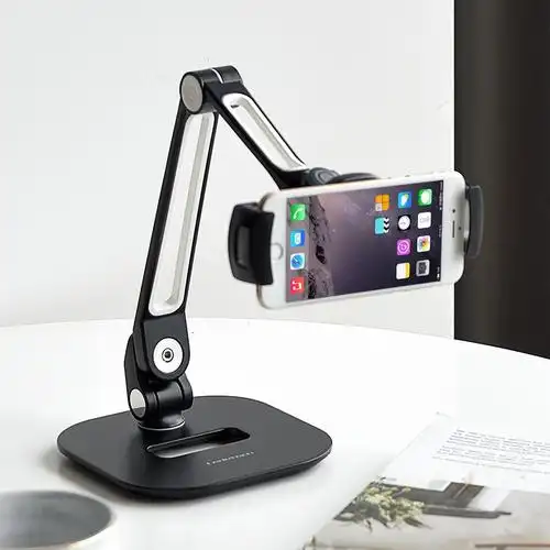 火豹手机支架桌面金属折叠支夹平板电脑ipad通用办公桌上高度可调黑色