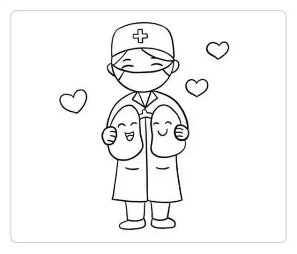 女医护人员的简笔画