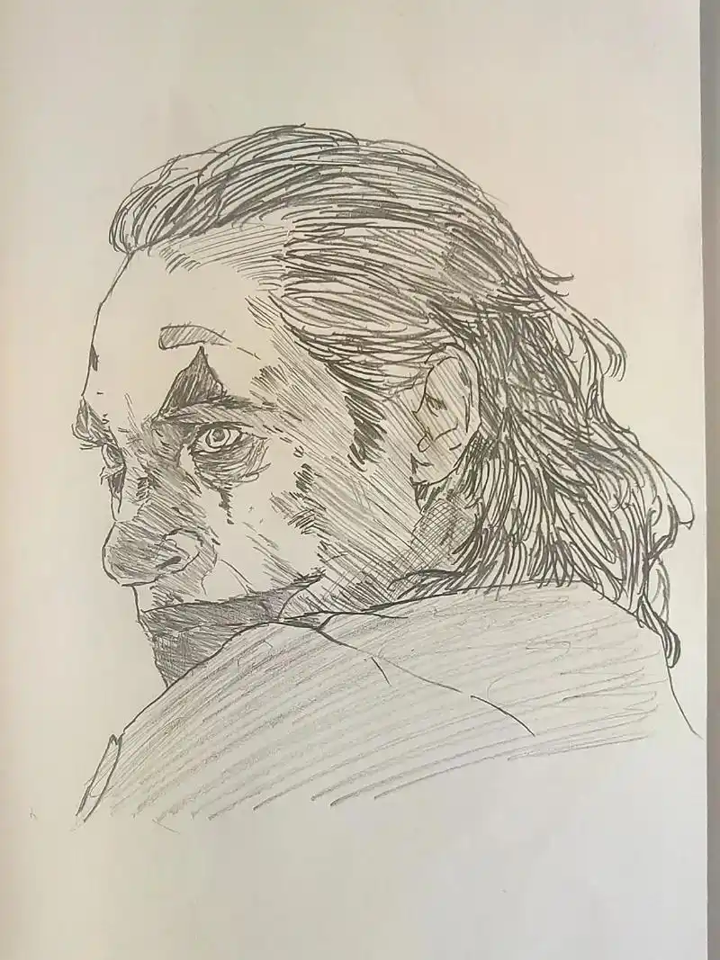 小丑07"华金·菲尼克斯"#手绘 #画画 #小丑 #铅笔稿  - 抖音