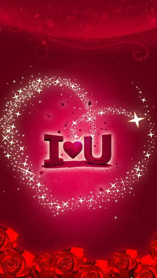 渐变浪漫心形红色背景图