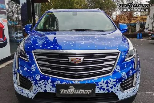 凯迪拉克xt5汽车改色贴膜teckwrap美国秃鹰 gal02水晶宝石蓝定制款